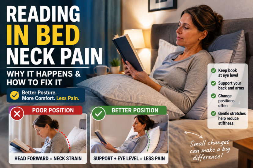 reading in bed neck pain