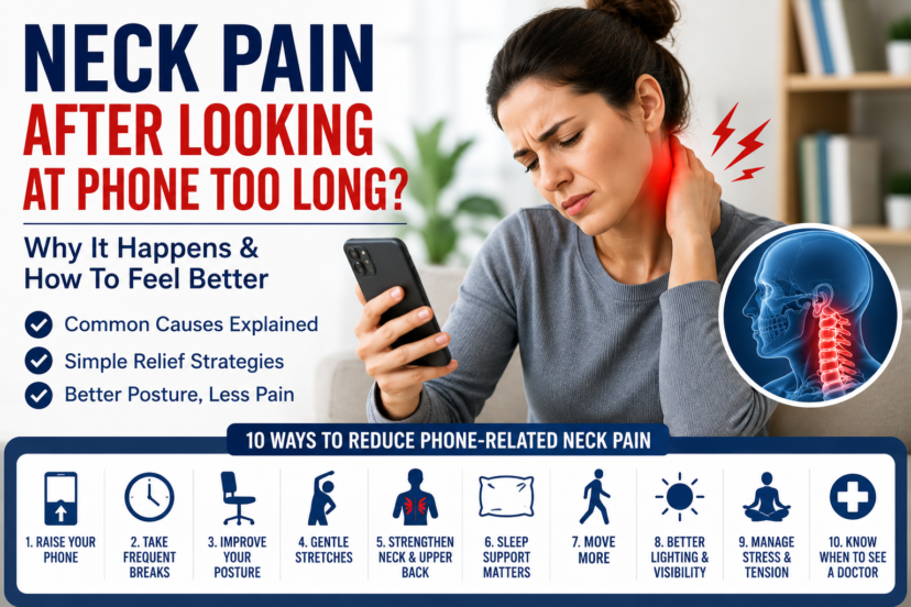neck pain after looking at phone