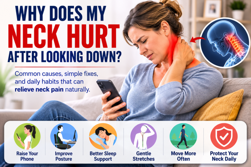 neck pain looking down
